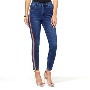 Skinny girl jeans - size 2/26 - skinny ankle high rise with rainbow embroidery